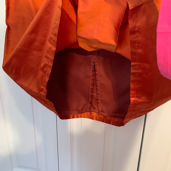 Silk SKIRT SUIT gorgeous orange. Never worn size 8/10 - Picture 9 of 13